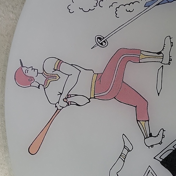 Vintage Sports Themed 15" Glass Ceiling Light Shade. Great Condition - Picture 3 of 16